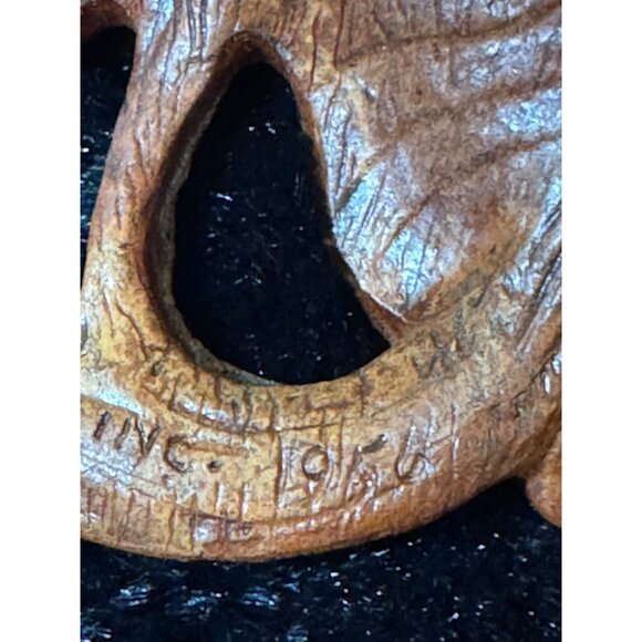 Vintage Multi Products Candy Dish Nut Bowl Wooden Leaf Plate With Grapes - Picture 8 of 9